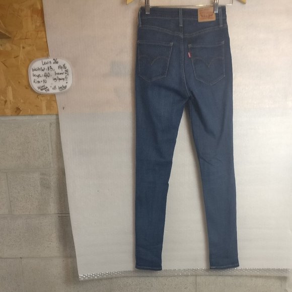 Levi's 721 Zip Fly HighRise Skinny Jean in BLUE STORY 26w/Measurements - Picture 9 of 12